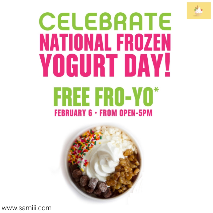 National frozen yogurt day Template PosterMyWall