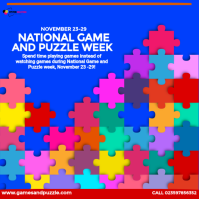 สีม่วง National Game and Puzzle Week Instagram Post Template