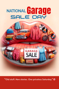 National garage sale day Poster template