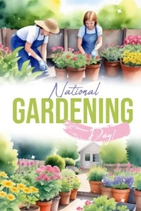 National Gardening Day! Poster template