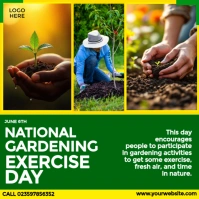 National Gardening Exercise Day Instagram-Beitrag template