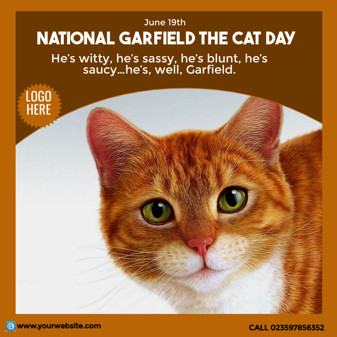 National Garfield the Cat Day Instagram Post template