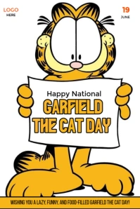National Garfield the Cat Day Poster template