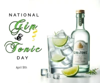 National gin and tonic day Rectángulo Grande template