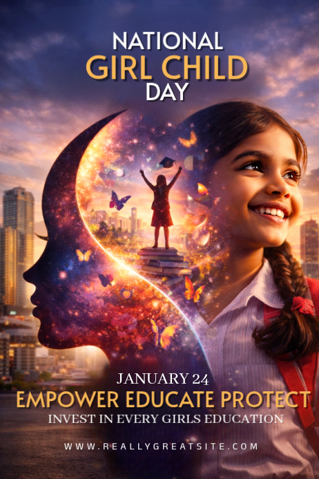 National Girl Child Day Posters Template | PosterMyWall