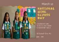 National Girl Scout day Postcard template