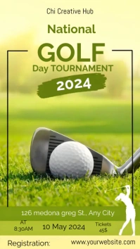 National Golf Day Design Digital Display 6 template