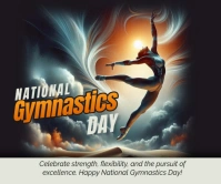 National Gymnastics Day Persegi Panjang Besar template
