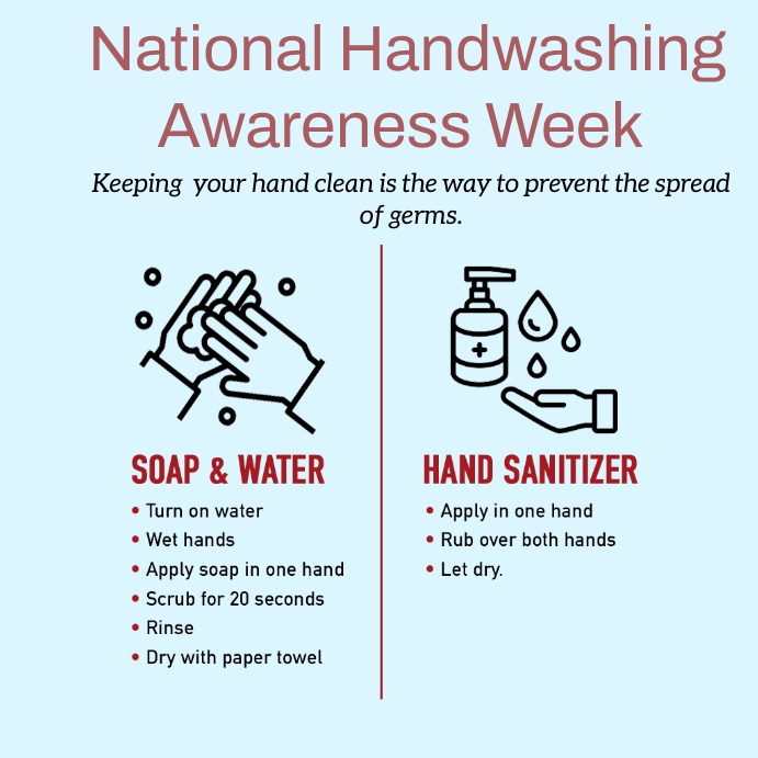 national handwashing awareness week Publicação no Instagram template