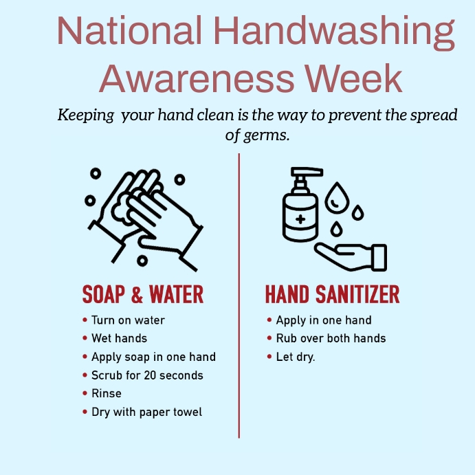 national handwashing awareness week Instagram Post template