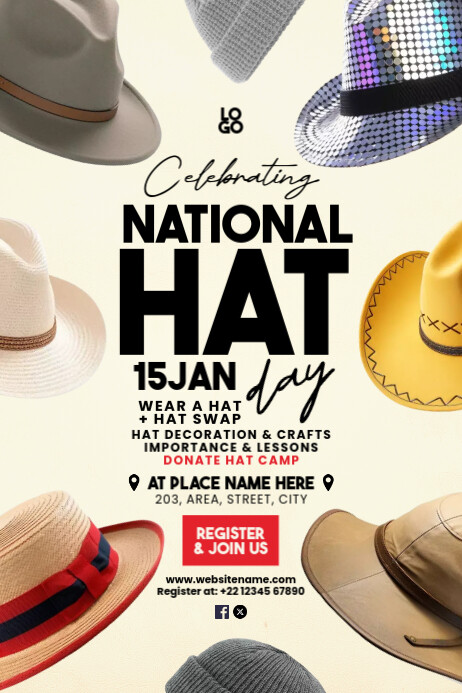 National Hat Day Celebration Template Poster