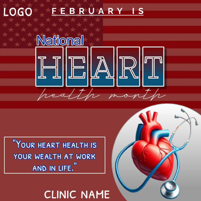 National heart health month Template PosterMyWall