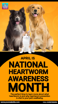 National Heartworm Awareness Month Ad Instagram Story template