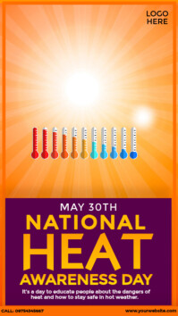 National Heat Awareness Day Design Instagram Story template