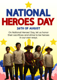 National Heroes Day Ads A4 template
