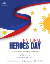 National Heroes Day Professional Poster White Flyer (US Letter) template
