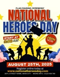 National Heroes Day Template Flyer (format US Letter)