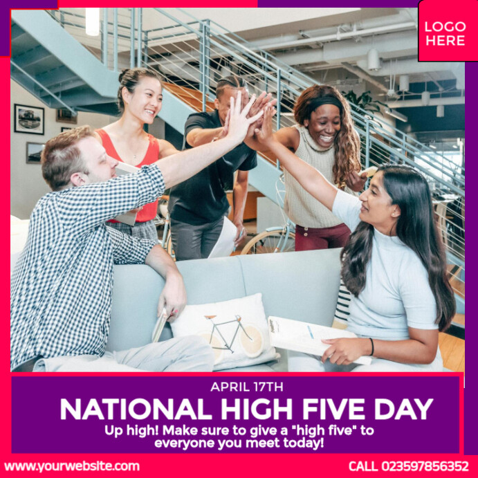 Plantilla de National High Five Day | PosterMyWall
