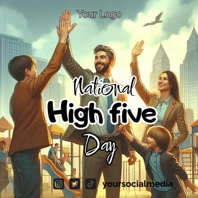 National High Five Day Poster Template | PosterMyWall