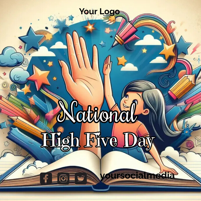 National High Five Day Poster Template | PosterMyWall