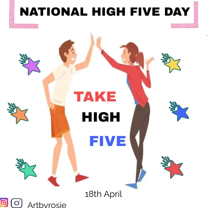 NATIONAL HIGH FIVE Template | PosterMyWall