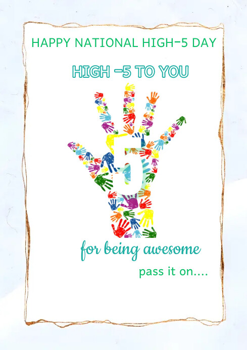 Copy of National high five template | PosterMyWall