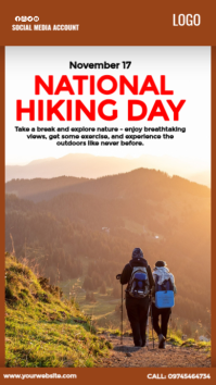 national hiking day design Instagram Story template
