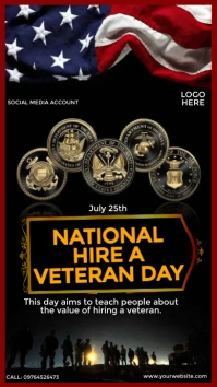 National Hire a Veteran Day Instagram Story template