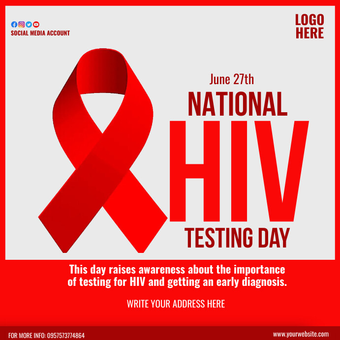 Plantilla de national hiv testing day template | PosterMyWall