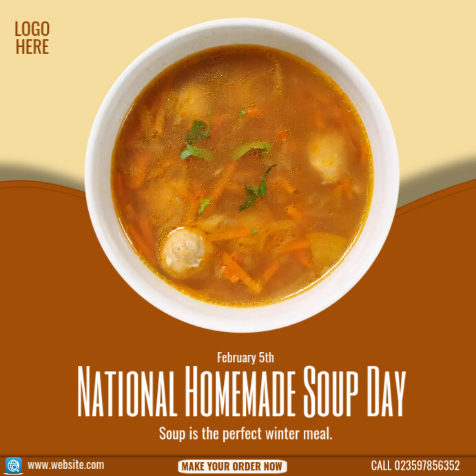 national homemade soup day Pos Instagram template