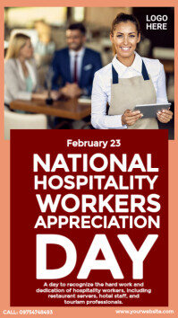 national hospitality workers appreciation day ad เรื่องราวบน Instagram template