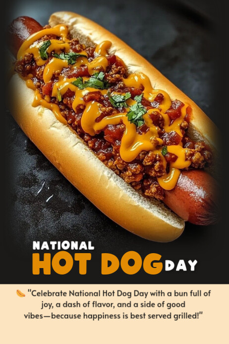 National hot dog day Poster template