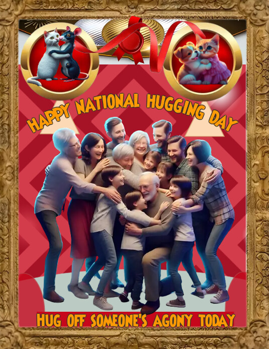 National Hugging Day Editable Frame 2025 Template PosterMyWall