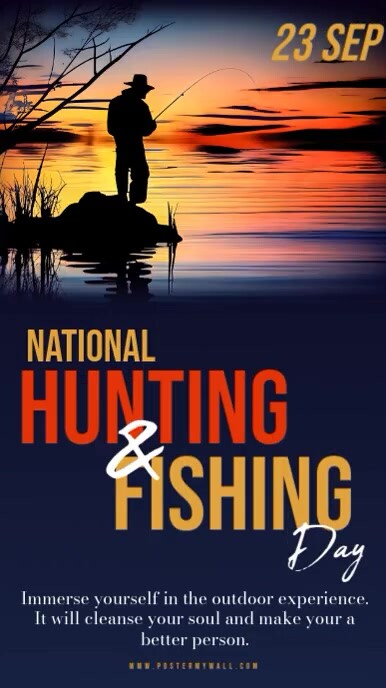 National Hunting and fishing Day Instagram Story template