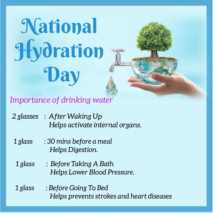 Hydration Week national hydration day Template | PosterMyWall