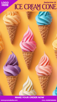 National Ice Cream Cone Day Design Instagram Story template