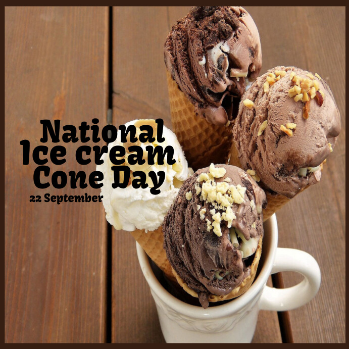 national ice cream cone day Template PosterMyWall