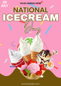 National Ice Cream Day A4 template