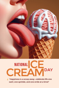 National ice cream day Póster template