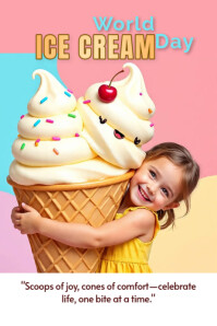 National ice cream day Poster template
