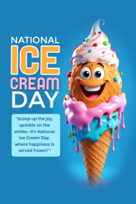 National ice cream day Plakkaat template