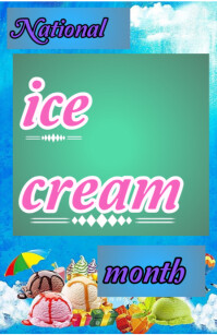 National ice cream day Tabloid template