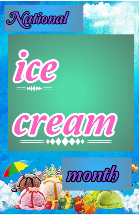 National ice cream day Poniekoerant template