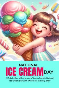 National ice cream day โปสเตอร์ template
