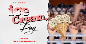 national ice cream day ภาพที่แชร์บน Facebook template