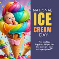 National ice cream day Instagram-bericht template