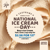White National Ice Cream Day Promotion Instagram-opslag Template