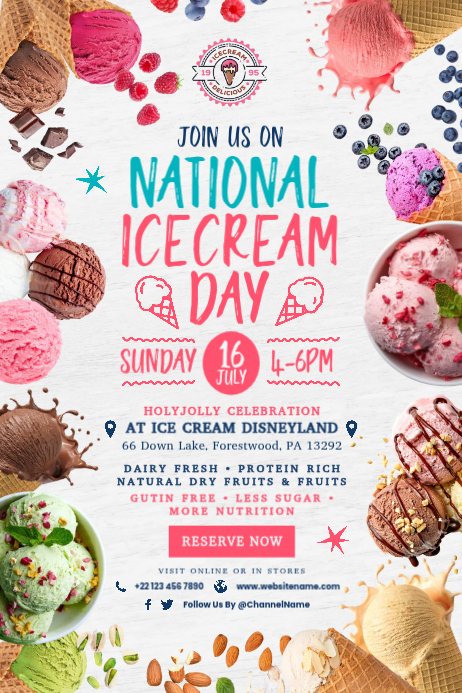 Plantilla De National Ice Cream Day Template PosterMyWall Plantilla De National Ice Cream Day Template PosterMyWall