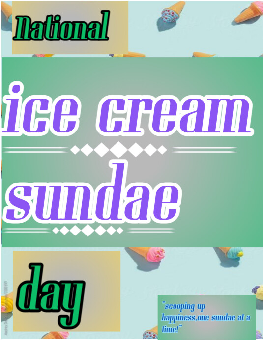 National Ice cream sundae day Template | PosterMyWall