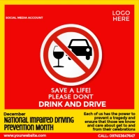 National Impaired Driving Prevention Month Instagram-Beitrag template